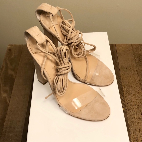 Tony Bianco KENDALL Heel Clear Blush Suede 5.5 - Picture 3 of 8